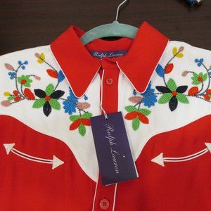 Ralph Lauren Collection Billie Cowboy Beaded Shirt Dress
